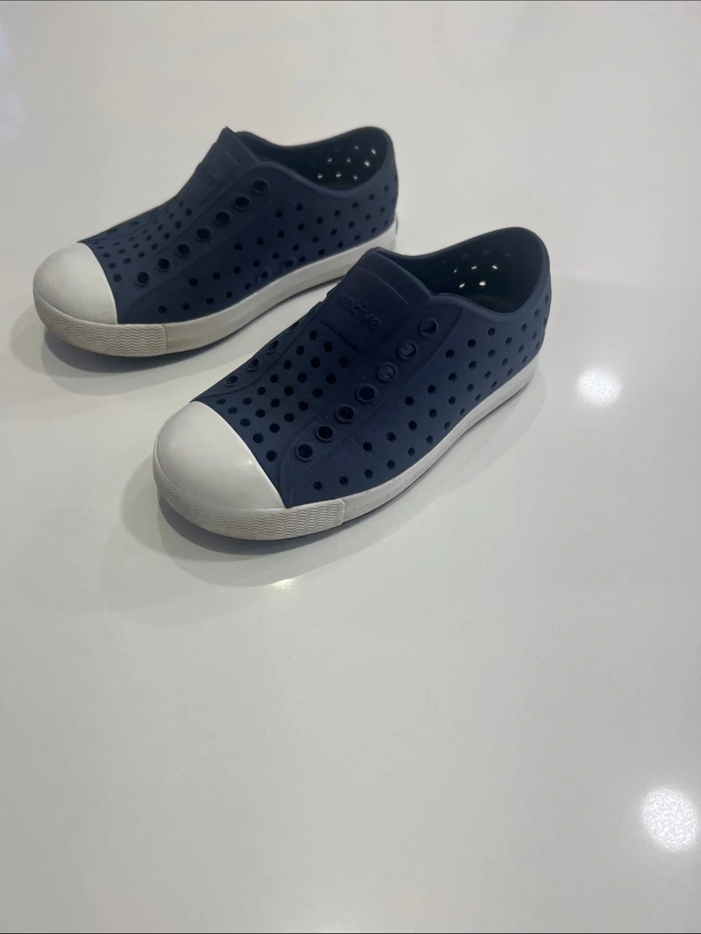Native Shoes Kids Navy Water Slip-Ons with White Toe